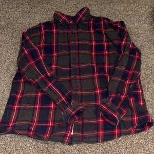 Saint John's Bay Active Red and Black Plaid Shirt